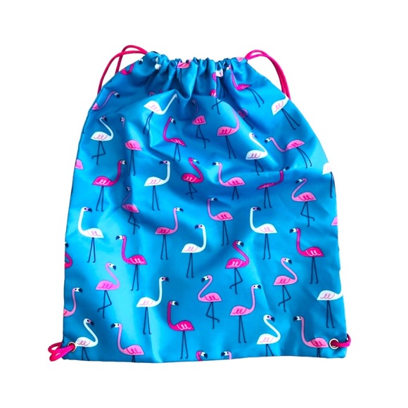 NWOT Flamingo Drawstring Sports Bag - Picture 3 of 7